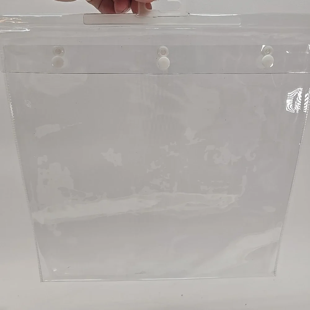 3 PCS. CLEAR PLASTIC STORAGE BAGS SNAP CLOSURE HANGING TAB‎ 13